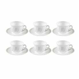 Jogo de Xícaras com Pires Opaline Paris 190Ml Havan Casa 12 pçs - Branco