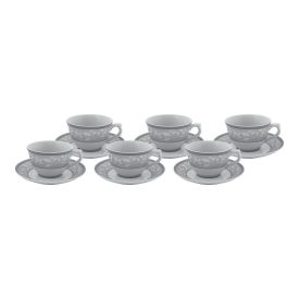 Jogo de Xicaras com Pires Porcelana Atenas Havan Casa 220 ml - 12 Peças