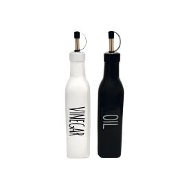 Jogo Galheteiro De Vidro Manhattan Hauskraft 290 Ml - Branco e Preto
