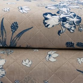 Kit Colcha Casal Estampada Versalhes Havan Casa 3 Pe&ccedil;as - Azul Linho