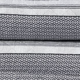 Kit Colcha Casal Versalhes Estampada Havan Casa 3 Pe&ccedil;as - Geo Cinza