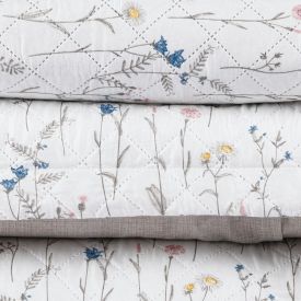 Kit Colcha Casal Versalhes Estampada Havan Casa 3 Pe&ccedil;as - Floral Off