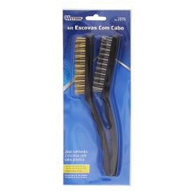 Kit Escovas de Aço com Cabo Plástico 2575 2 peças Western - DIVERSOS
