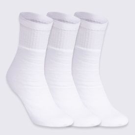 Kit Meia 3 Pares Cano Médio Hot Dog - Branco 34/38