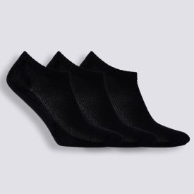 Kit Meia Feminina Com 3 Pares Cano Curto Holla - Preto 34/39