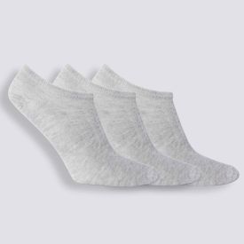 Kit Meia Feminina Invisível Com 3 Pares Holla - Cinza 34-39