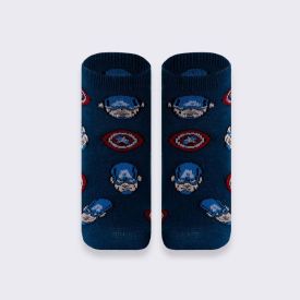 Kit Meia Infantil Com 2 Pares Cano Curto Capitão América Marvel