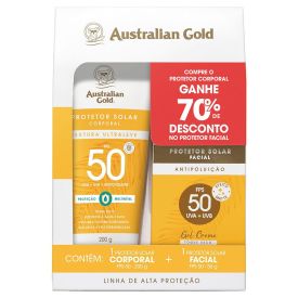Kit Protetor Solar Facial e Corporal Australian Gold Fps 50