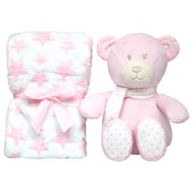 Kit Ursinho com Mantinha Soninho Buba - Rosa