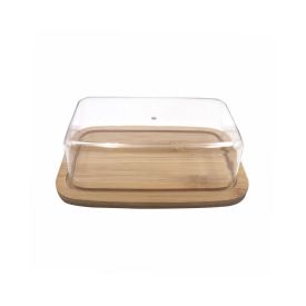 Manteigueira De Bambu Com Tampa Havan Casa 19 Cm - Transparente