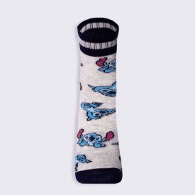 Meia Cano Longo Stitch Disney - CINZA 34/38