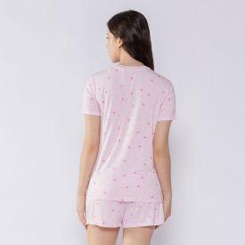 Pijama Feminino Curto Camila Moretti Rosa Claro