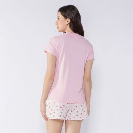 Pijama Feminino Curto Poá Camila Moretti Rosa