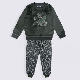 Pijama Infantil Menino 4 a 10 Anos Dino Hot Dog