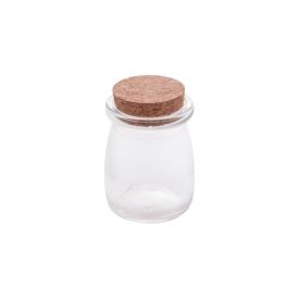 Porta Condimentos Redondo Com Tampa Rolha Lyor 100 Ml - Transparente