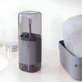 Porta Escova de Dente Dual Ou - Chumbo