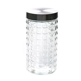 Pote de Vidro com Tampa Havan Casa 1,6 Litros - Prata e Transparente