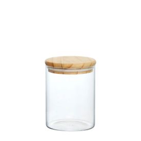 Pote De Vidro Hermético Com Tampa De Bambu Hauskraft 550Ml - Liege