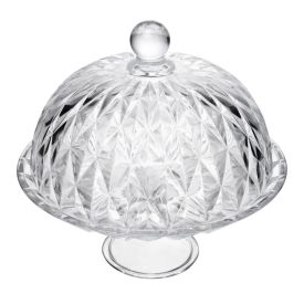 Prato para Bolo com Pé e Tampa Diamond 25Cm - Lyor