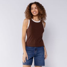 Regata B&aacute;sica Em Viscose Boby Blues Marrom