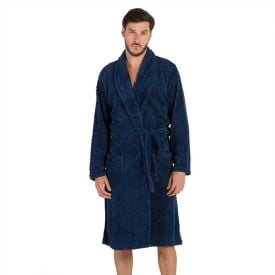 Roupão Gg Microfibra Masculino Marc Alain - Azul Profundo