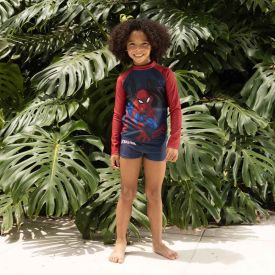 Sunga Infantil Menino Homem-Aranha 4 a 10 Anos Marvel Azul Marinho