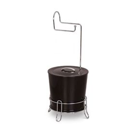 Suporte Para Papel Higiênico Com Lixeira Niquelart - Preto