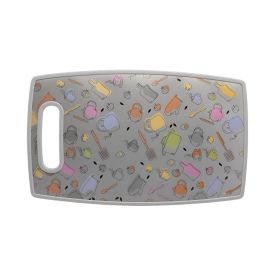 Tábua Para Corte De Plástico Lyor 37 Cm - Cozinha Cinza