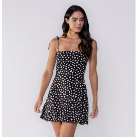 Vestido Feminino Curto Com Amarração Boby Blues Estampado Coracao