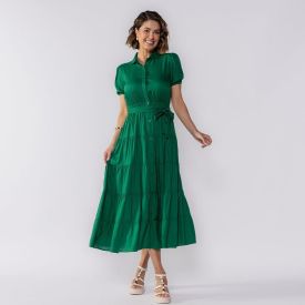 Vestido Feminino Midi De Botões Patricia Foster