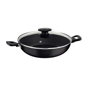 Wok com Tampa de Vidro Loreto Tramontina 3,3 Litros - Grafite