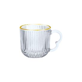 Xícara de Chá Vidro Laure 180Ml Allmix - Filete Dourado