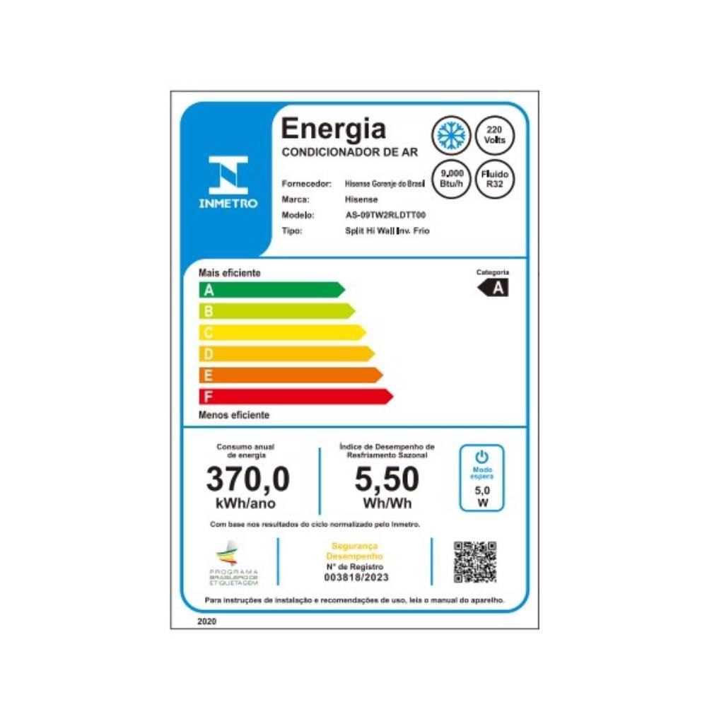 Ar Condicionado Hisense 9000 Btus Frio Inverter As09tw2rld00 - 220V