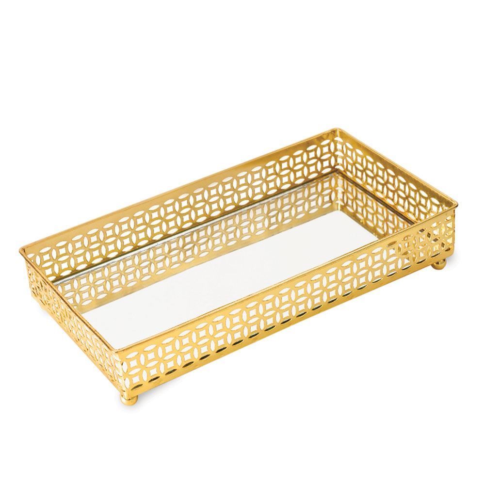 Bandeja Decorativa Espelhada Mart 23,5X12,5Cm - Dourado