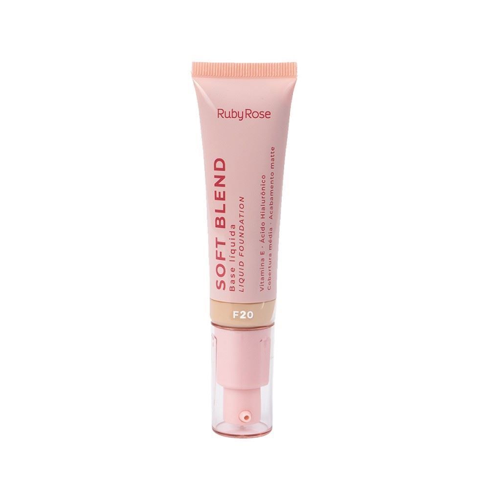 Base Líquida Soft Blend Ruby Rose 30G - BEGE MEDIO CLARO F-20