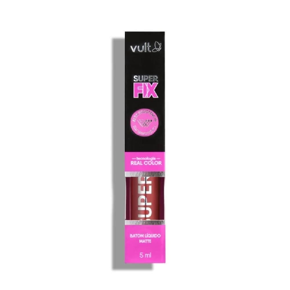 Batom Líquido Matte Vermelho Profundo Super Fix Vult - 5ml