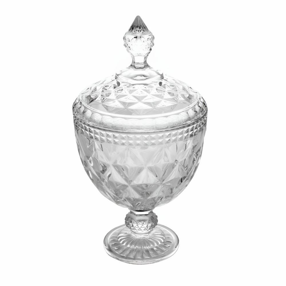 Bomboniere com Pé Diamante Lyor 28Cm - Transparente