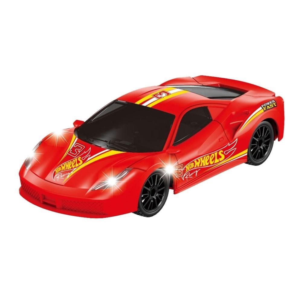 Carro De Controle Remoto Hot Wheels Rc Vermelho Com Luz - Multikids