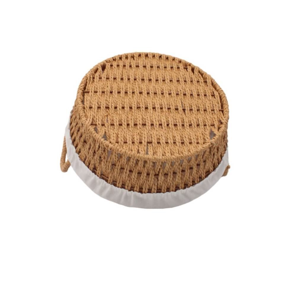 Cesta De Pão Redonda Com Alça Havan Casa 23Cm - Tecido Natural