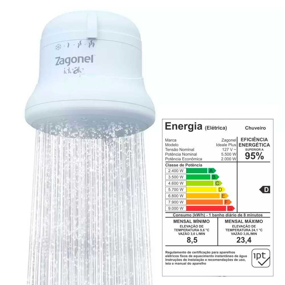 Ducha Ideale Plus 4T com Cano Zagonel