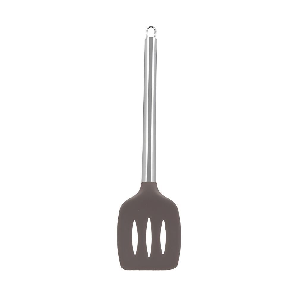 Espátula Vazada Silicone com Cabo Inox Havan Casa 35Cm - Cinza