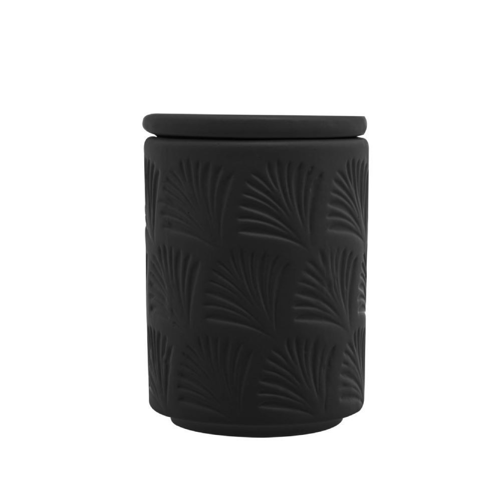 Jogo De Banheiro De Cerâmica Leaf 2 Peças - Preto