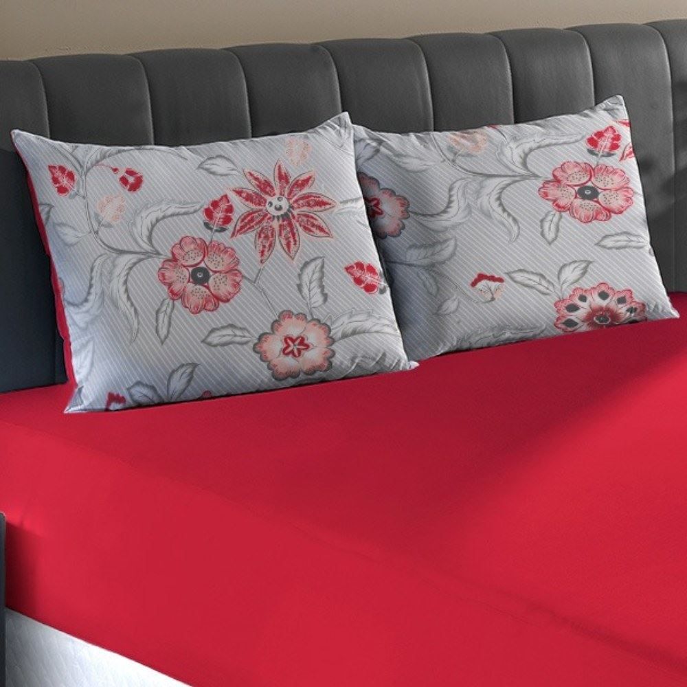 Jogo de Cama Casal Malha 100% Algodão Solecasa 3 pçs - Stella Carmim