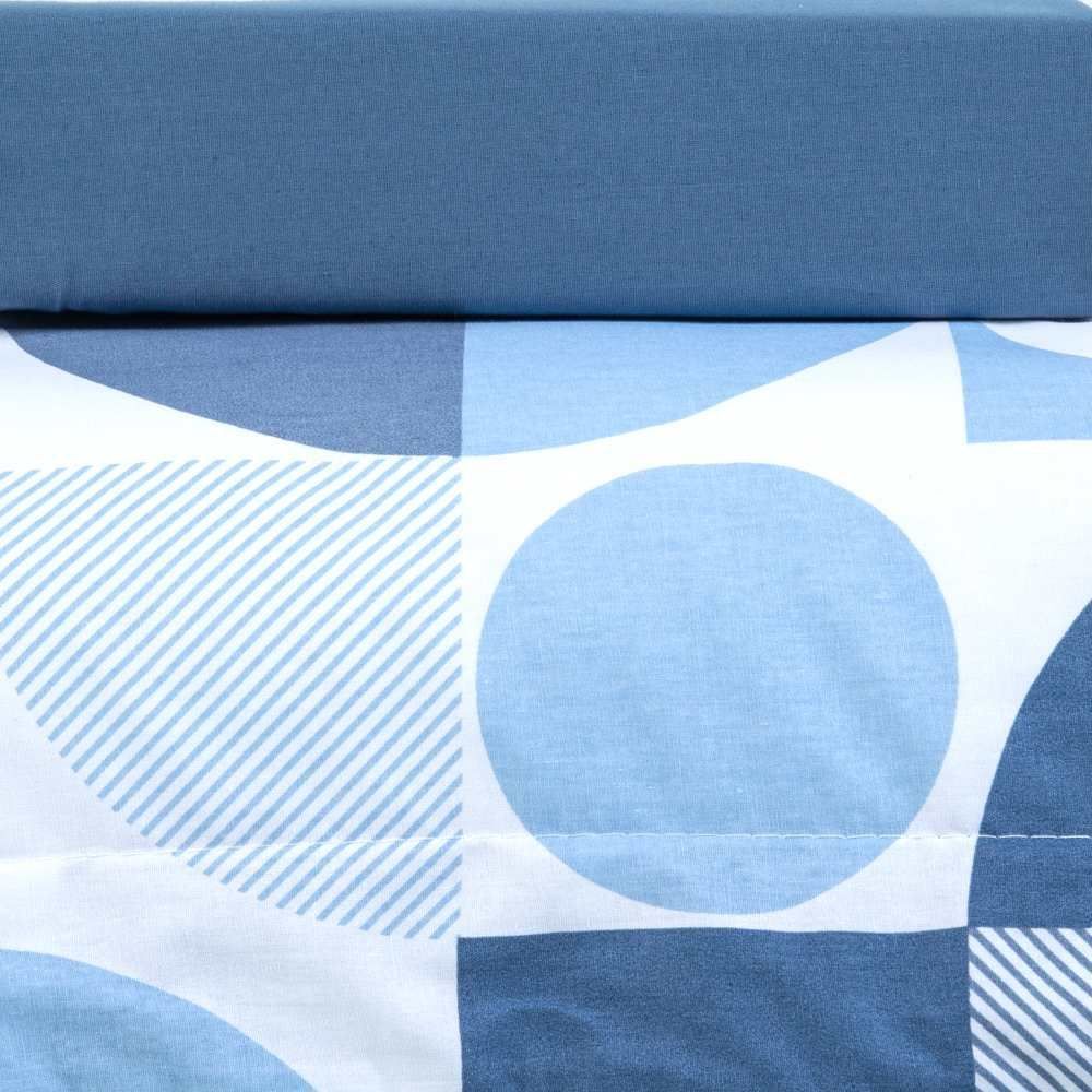 Jogo De Cama Queen Percal 100% Algodão Buona Fortuna 3 Pçs - Lorenzo Azul