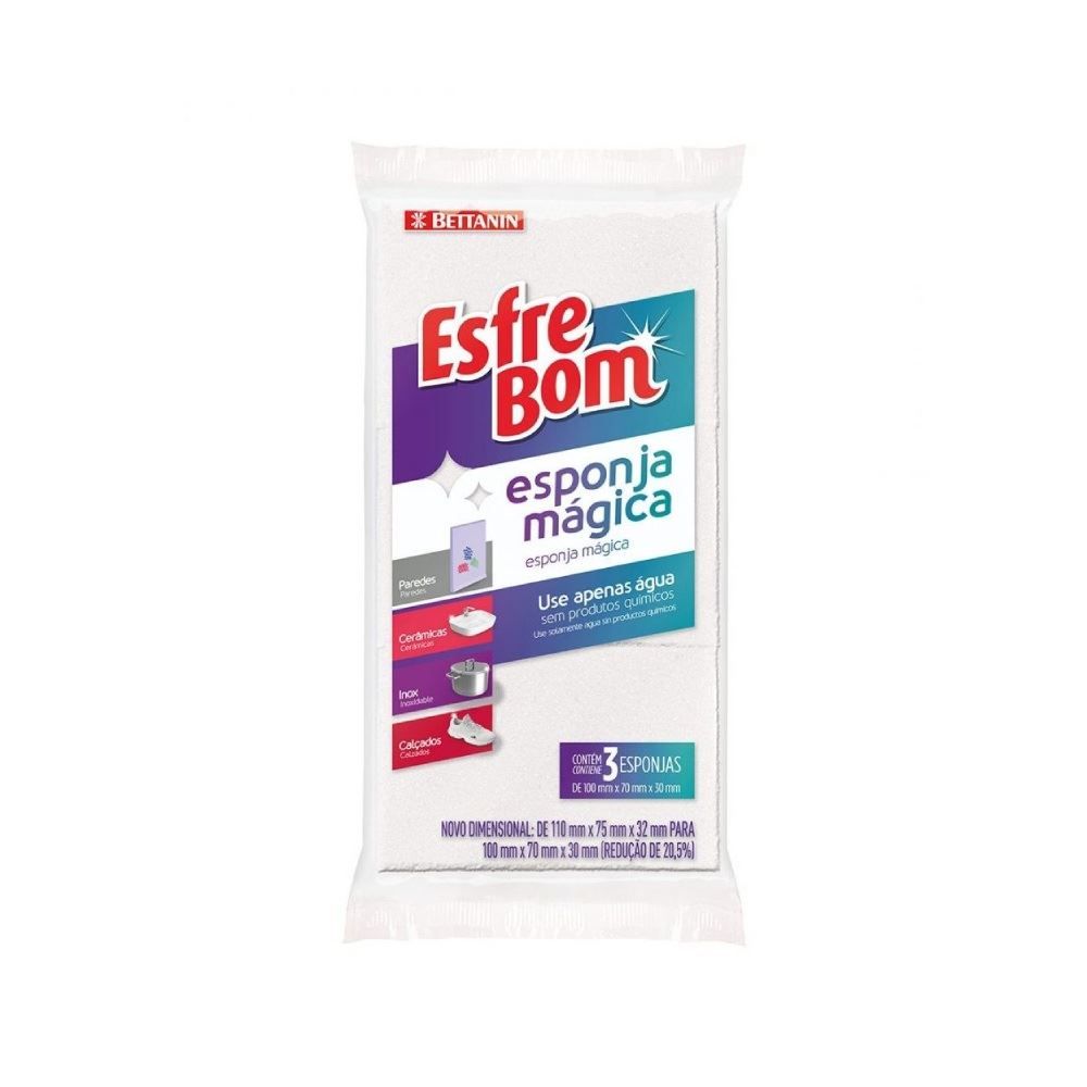 Jogo De Esponja Magica Esfrebom Bettanin - 3 Peças