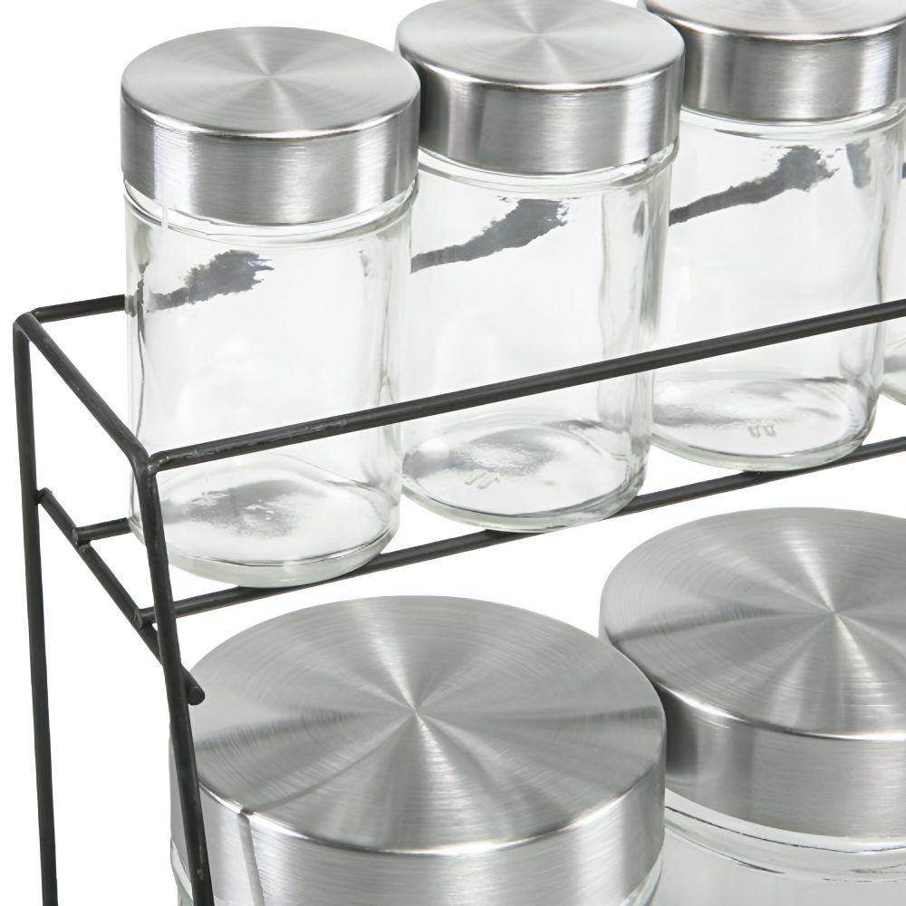 Jogo De Porta Condimentos Com Suporte Havan Casa 8 Peças - Preto