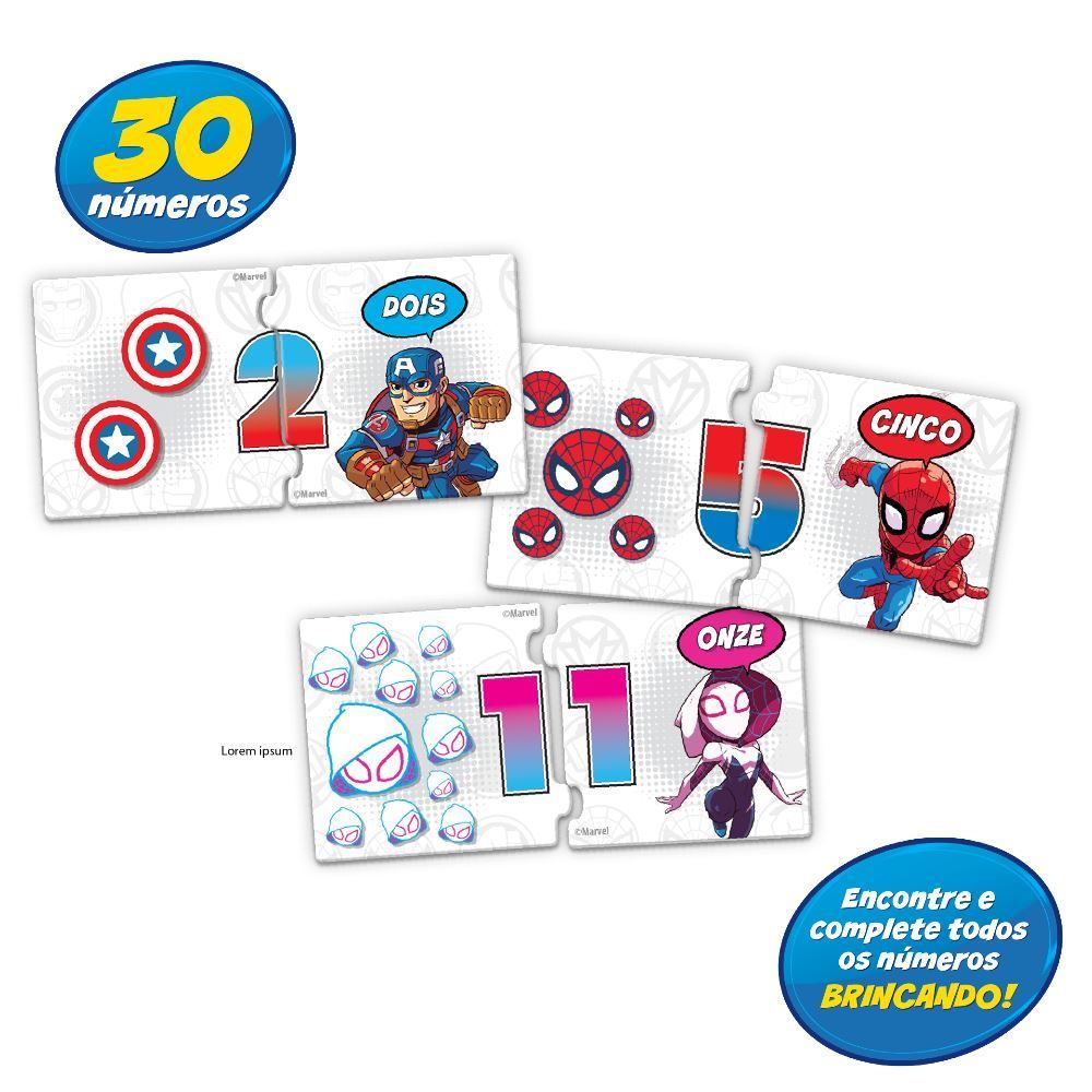 Jogo Números Marvel Mimo Brinquedos - 2037