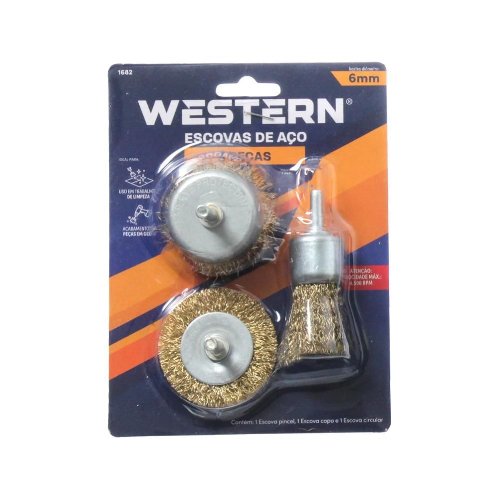 Kit De Escovas De Aço Western - 1682