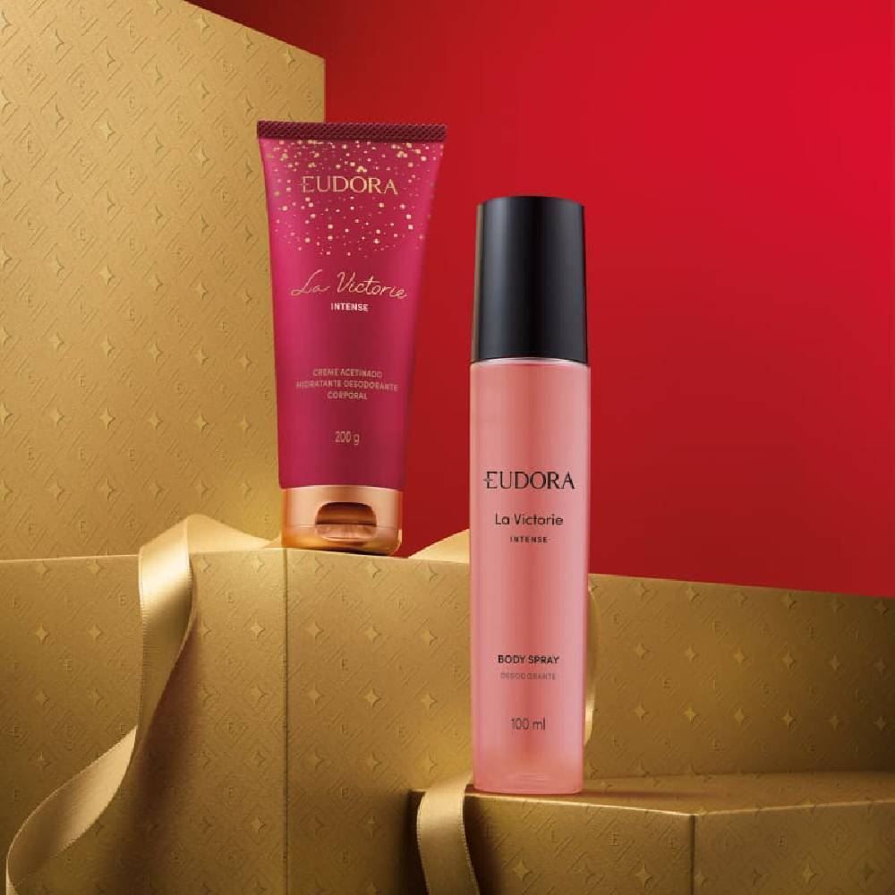 Kit La Victorie Intense Body Spray Desodorante 100Ml + Creme Acetinado Hidratante 200G - Eudora