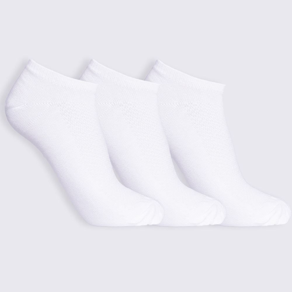 Kit Meia 3 Pares Cano Curto Marmelada - Branco 34/38